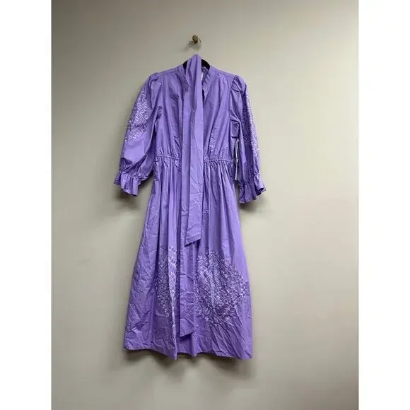 TUCKERNUCK Lavender Embroidery Dowling Midi Dress Size S NWT - Picture 4 of 6